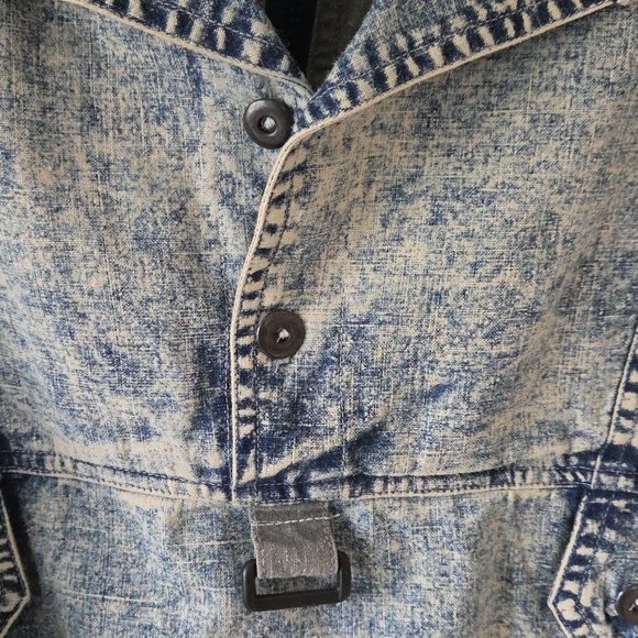 Vintage 80s Pullover Acid Wash Quarter Zip Jacket - Picture 3 of 13